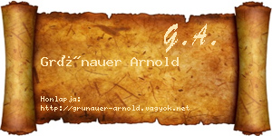 Grünauer Arnold névjegykártya